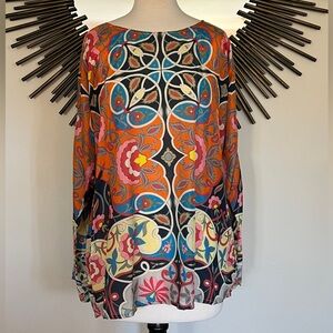 Johnny Was Multicolor Silk Tunic